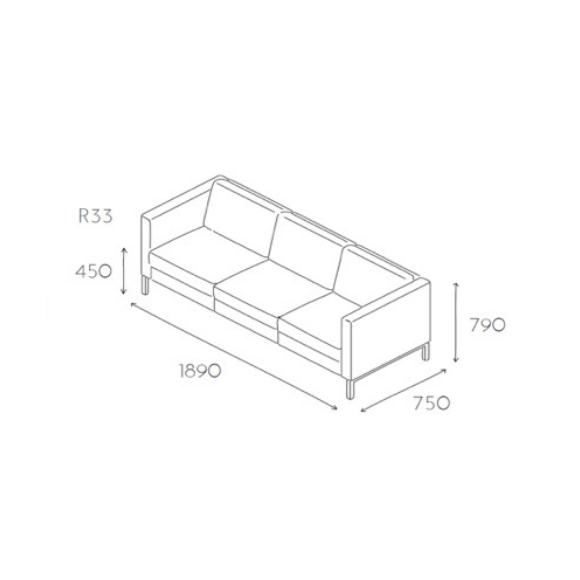 sofa trzyosobowa PLATINUM